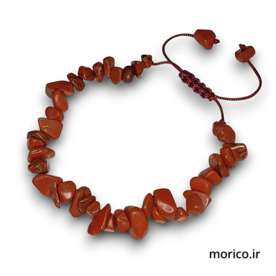 دستبند سنگ چیپسی جاسپر قرمز