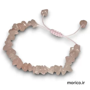 دستبند سنگ چیپسی رز کوارتز
