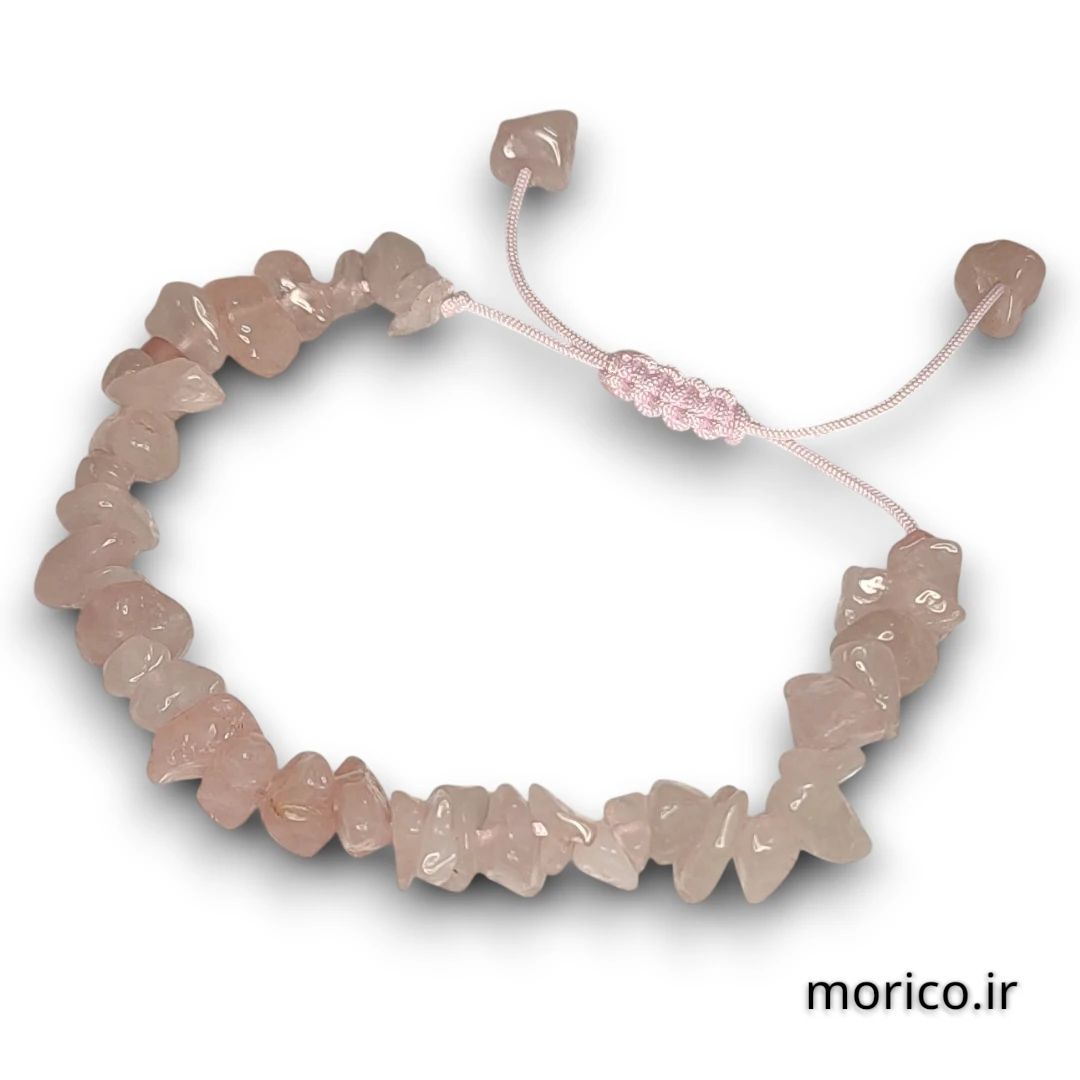 دستبند سنگ چیپسی رز کوارتز