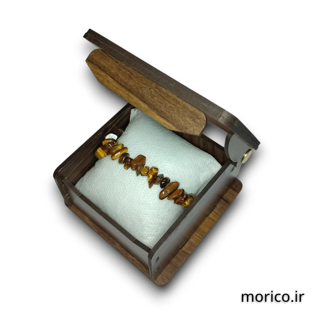 دستبند سنگ چیپسی چشم ببر به همراه باکس