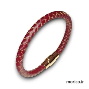 دستبند چرم قرمز کد 103